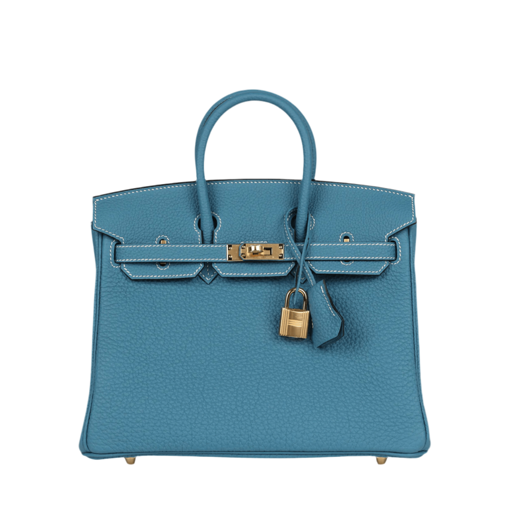 Hermès Birkin 25 Togo Calfskin New Bleu Jean Gold Hardware