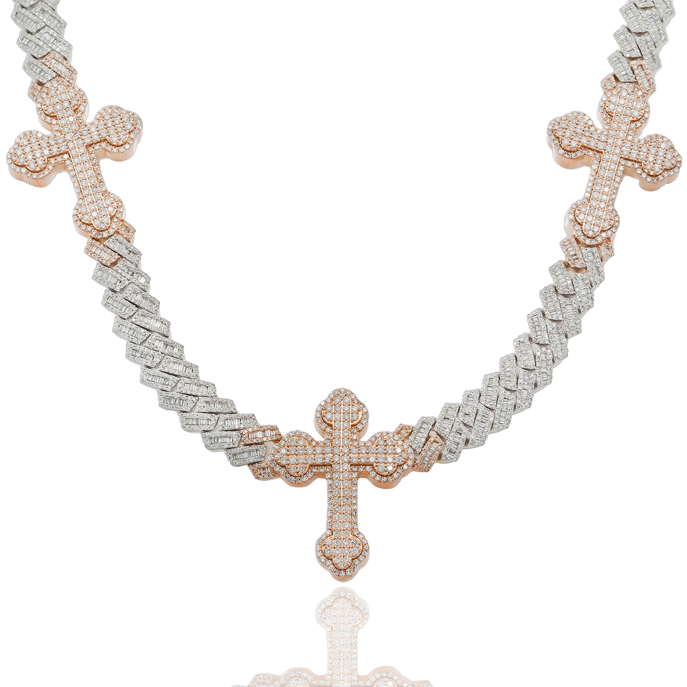 BAGUETTE CUBAN CROSS CHAIN - View 2
