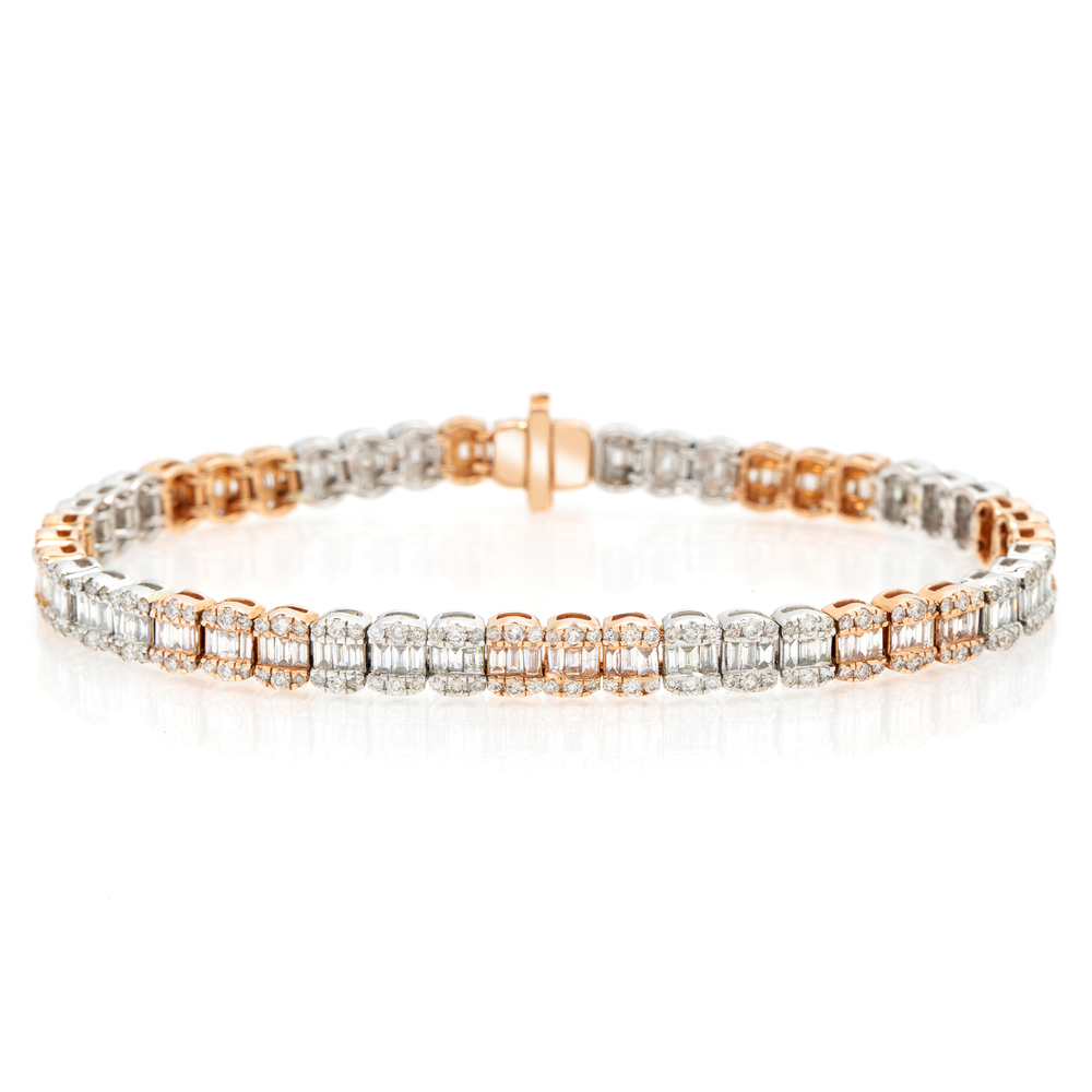 DIAMOND TWO TONE BRACELET - View 3