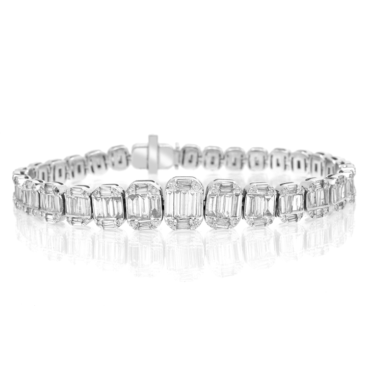 Pulsera de diamantes baguette