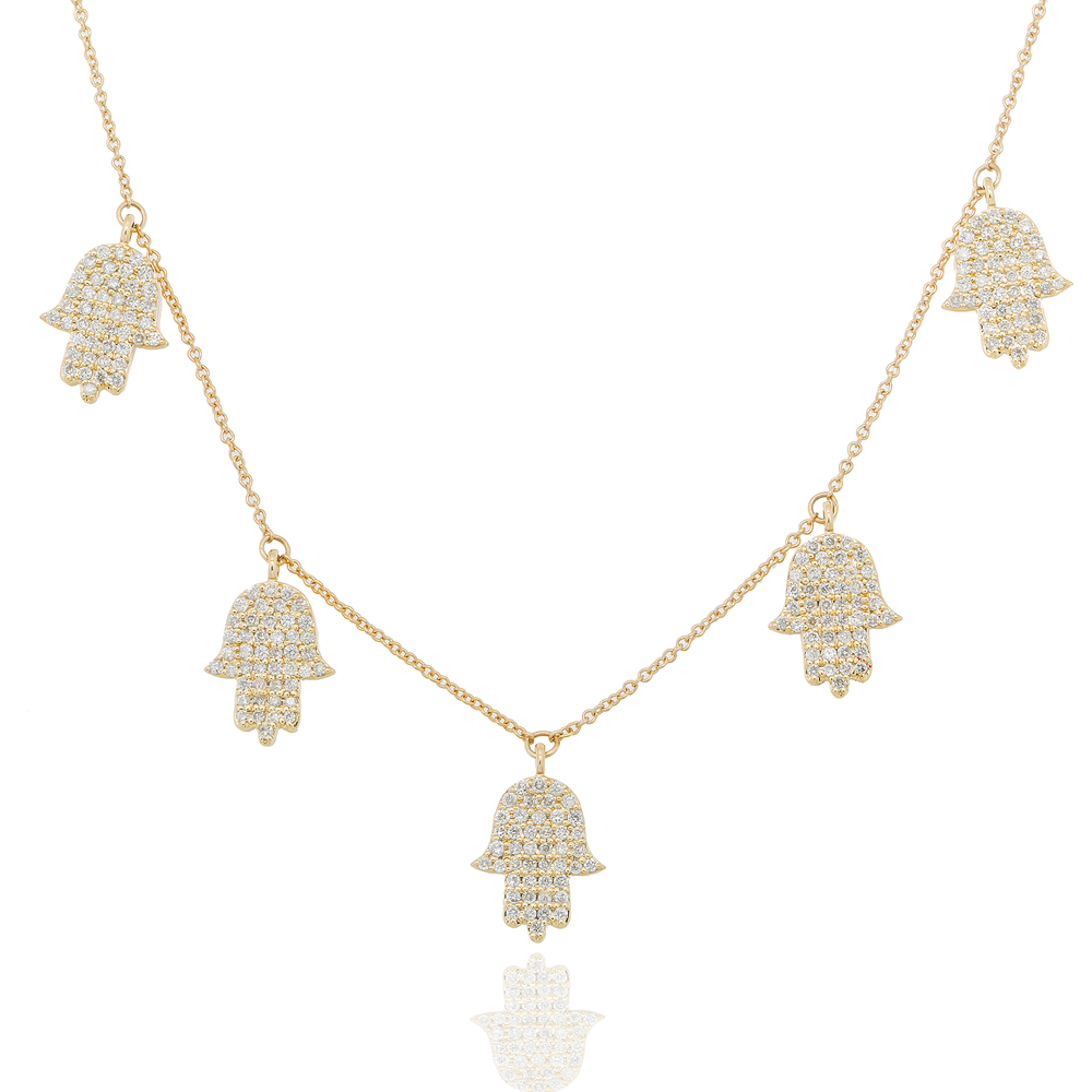DIAMOND HAMSA NECKLACE - View 2