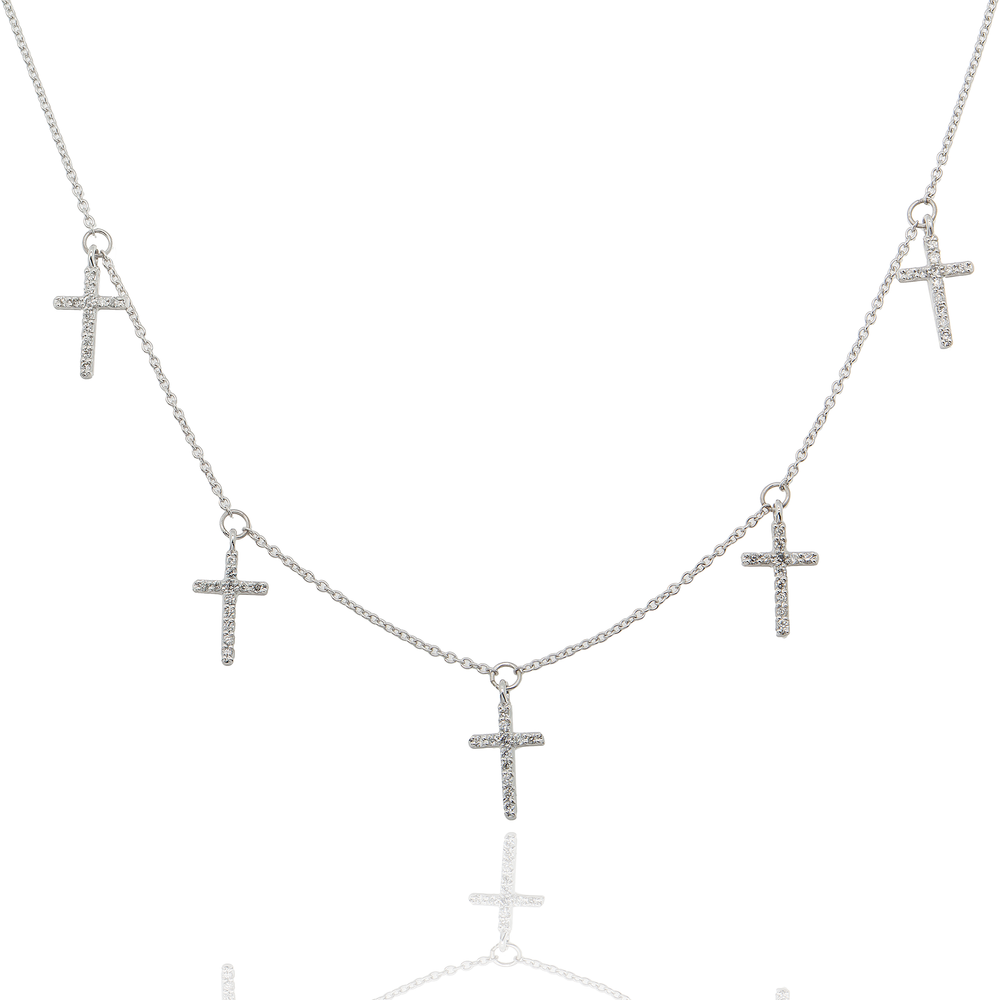 DIAMOND MULTI CROSS NECKLACE - View 2