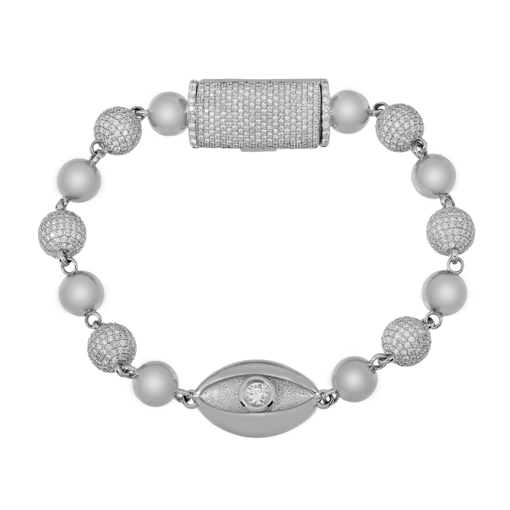 EVIL EYE DIAMOND BALL BRACELET - View 2