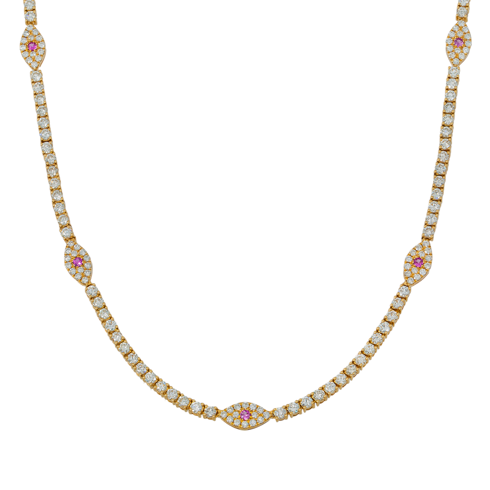 EVIL EYE TENNIS NECKLACE - View 4