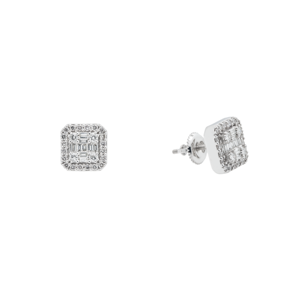 DIAMOND SQUARE EARRINGS - View 2