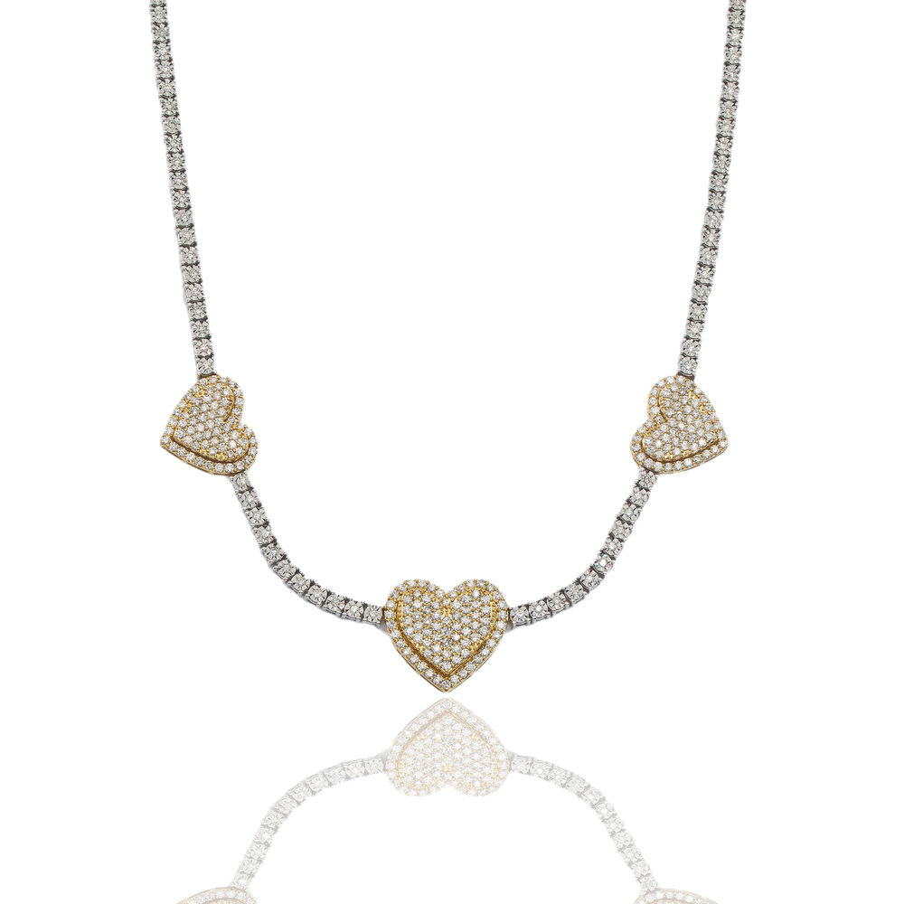 DIAMOND HEART TENNIS CHOKER - View 2