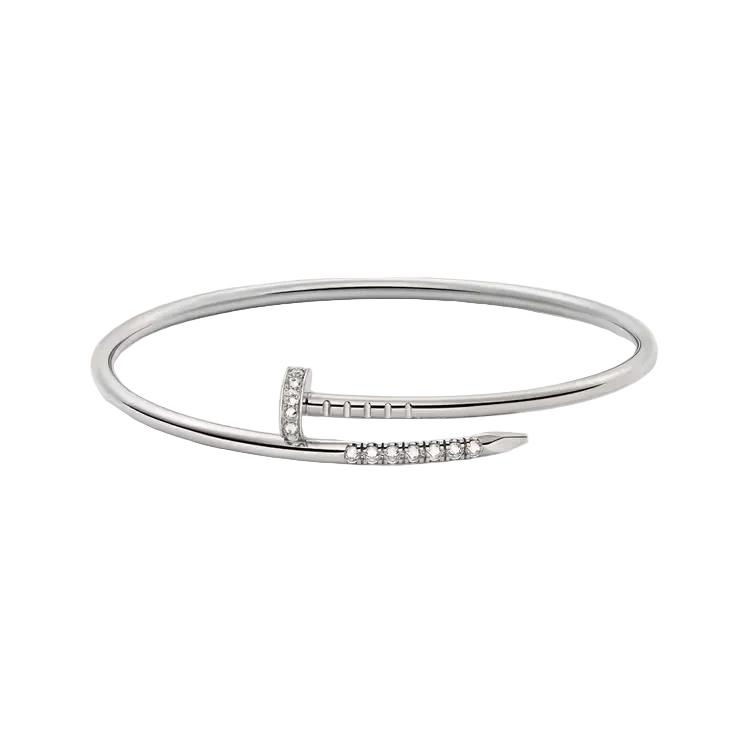 Juste un Clou bracelet small model reverse-set diamonds - White Gold