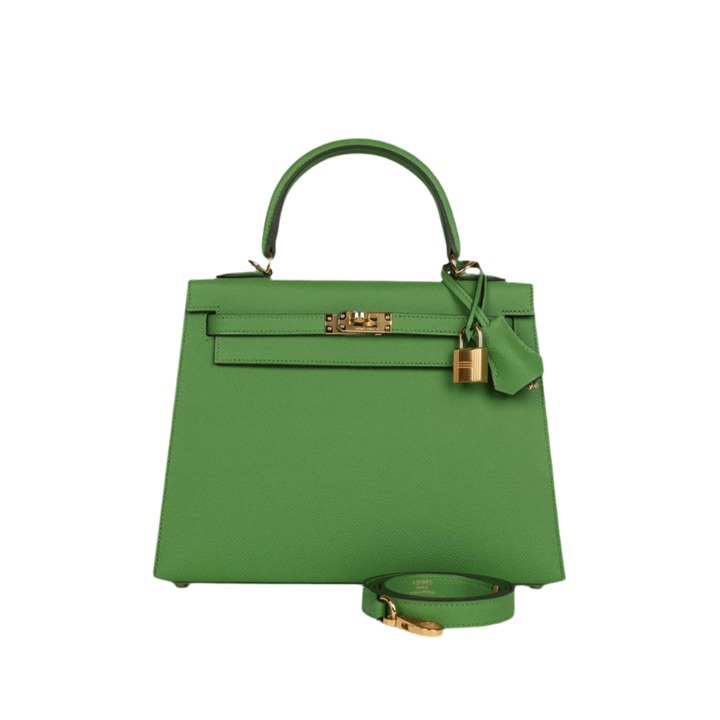 Hermès Kelly II Sellier 25 Epsom Calfskin Vert Yucca Gold Hardware
