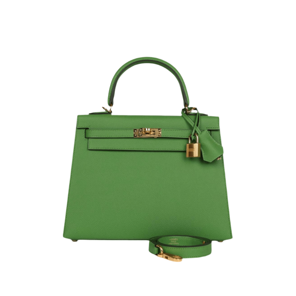 Hermès Kelly II Sellier 25 Epsom Calfskin Vert Yucca Gold Hardware