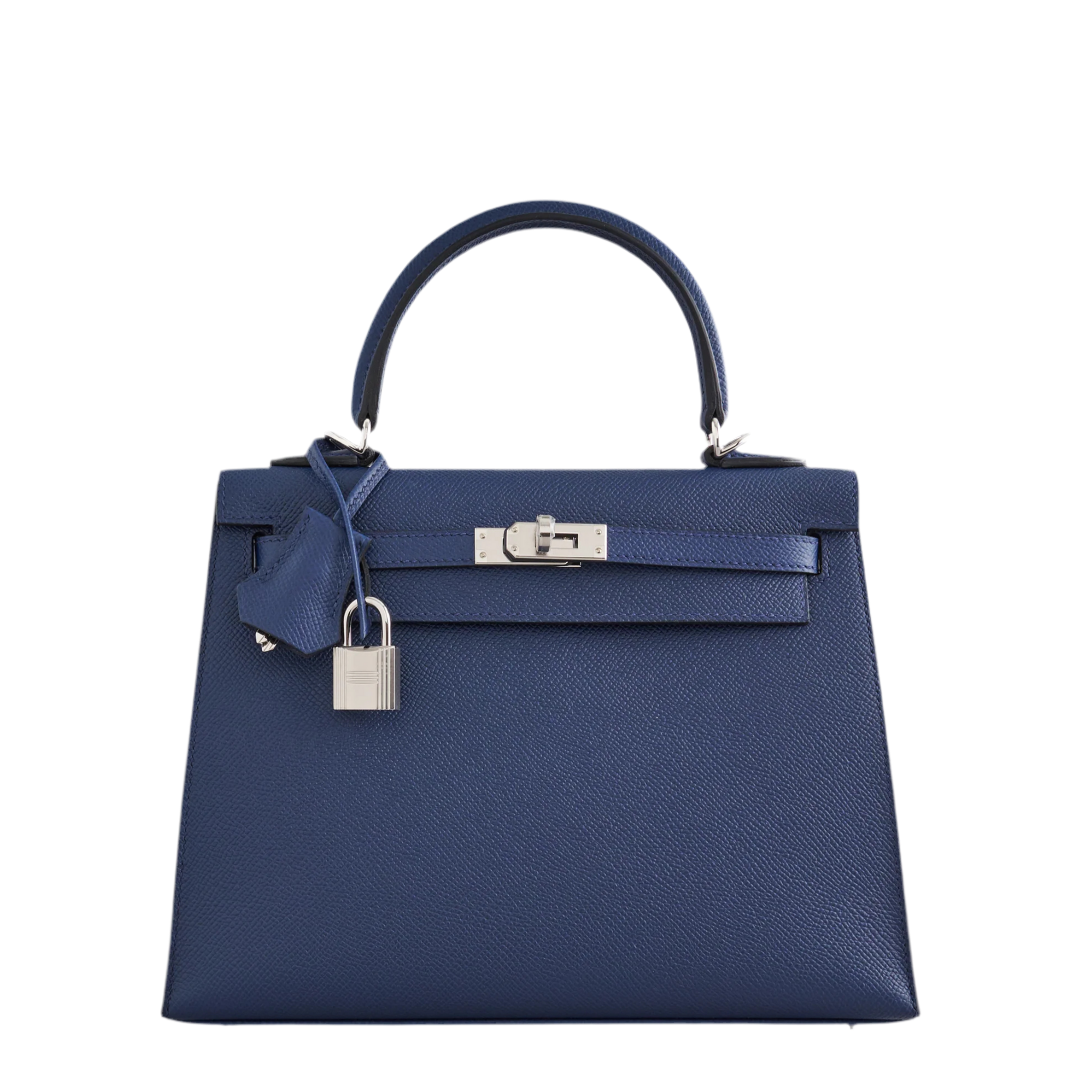 Hermès Kelly II Sellier 25 Bleu Navy Epsom Palladium Hardware
