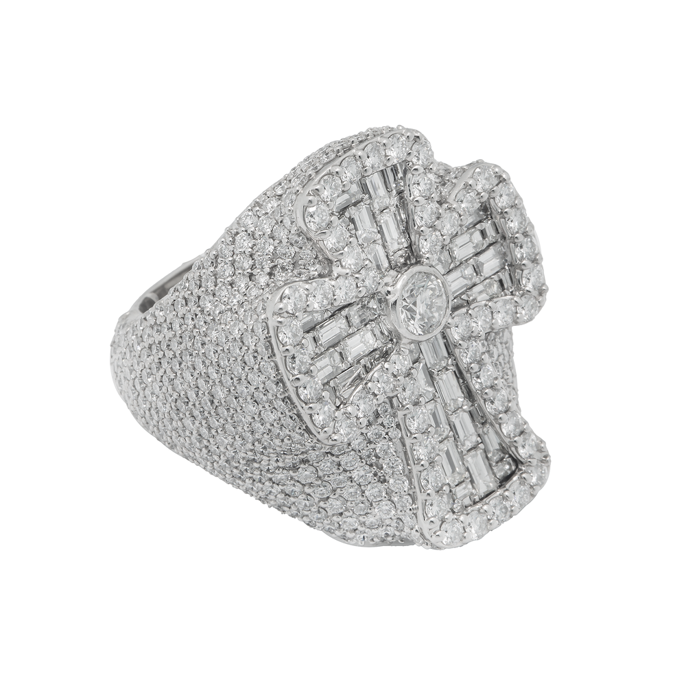 DIAMOND CROSS RING - View 2