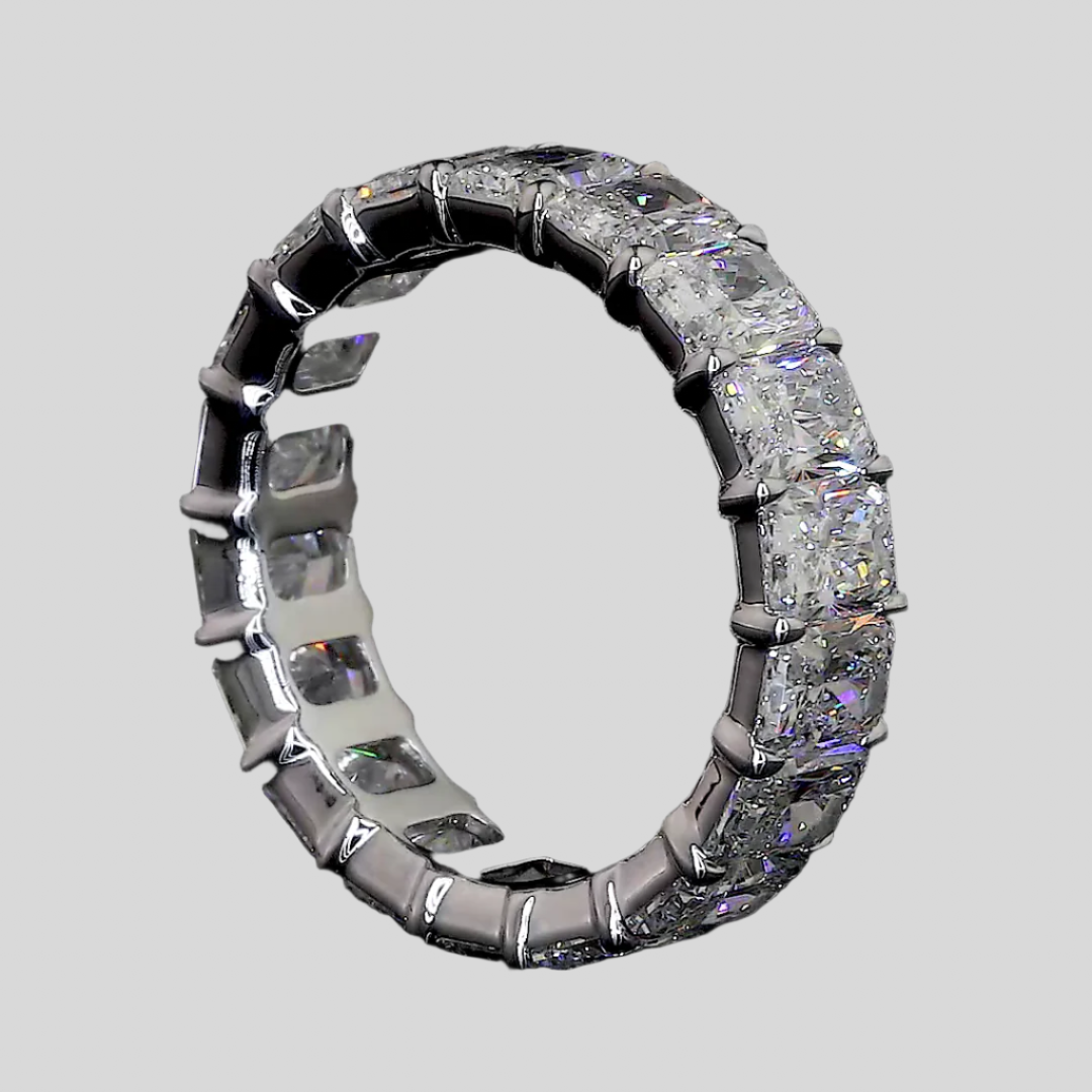 6.16 Carat Radiant Diamond Eternity Ring
