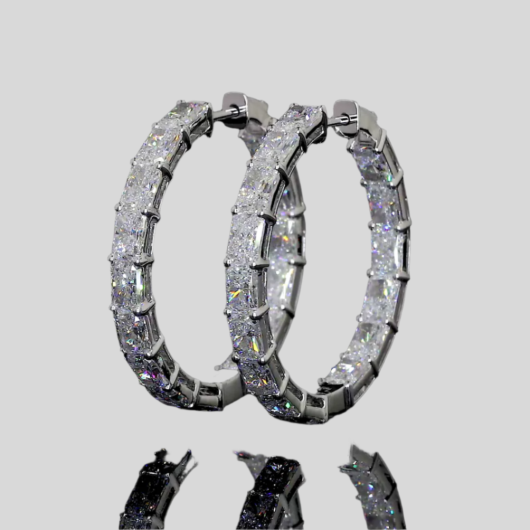 10.19 Carat Diamond Hoop Earrings