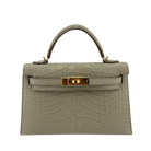 Hermès Kelly 20 Sellier Matte Missi Alligator Beton Gold Hardware