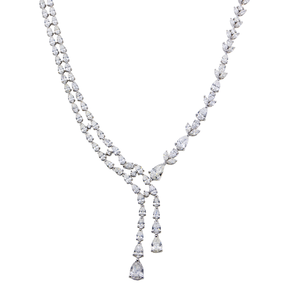 FANCY PEAR SHAPE DIAMOND NECKLACE - View 2