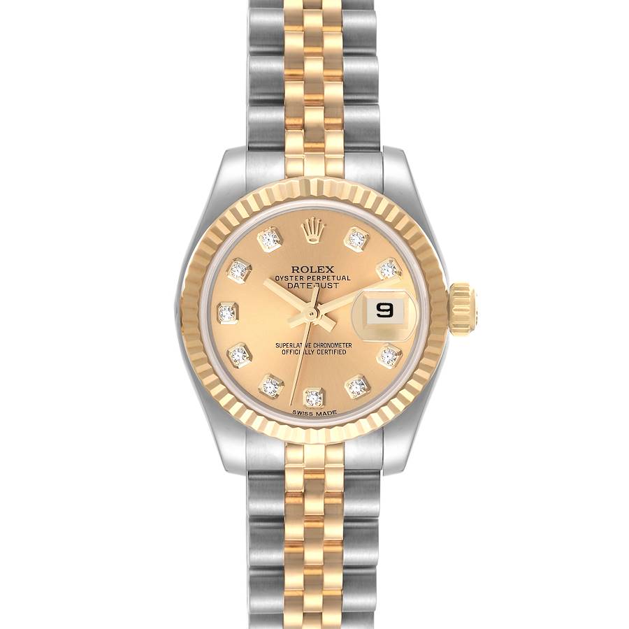 Rolex Datejust 179173 Yellow Gold Stainless Steel Champagne Diamond Dial Jubilee