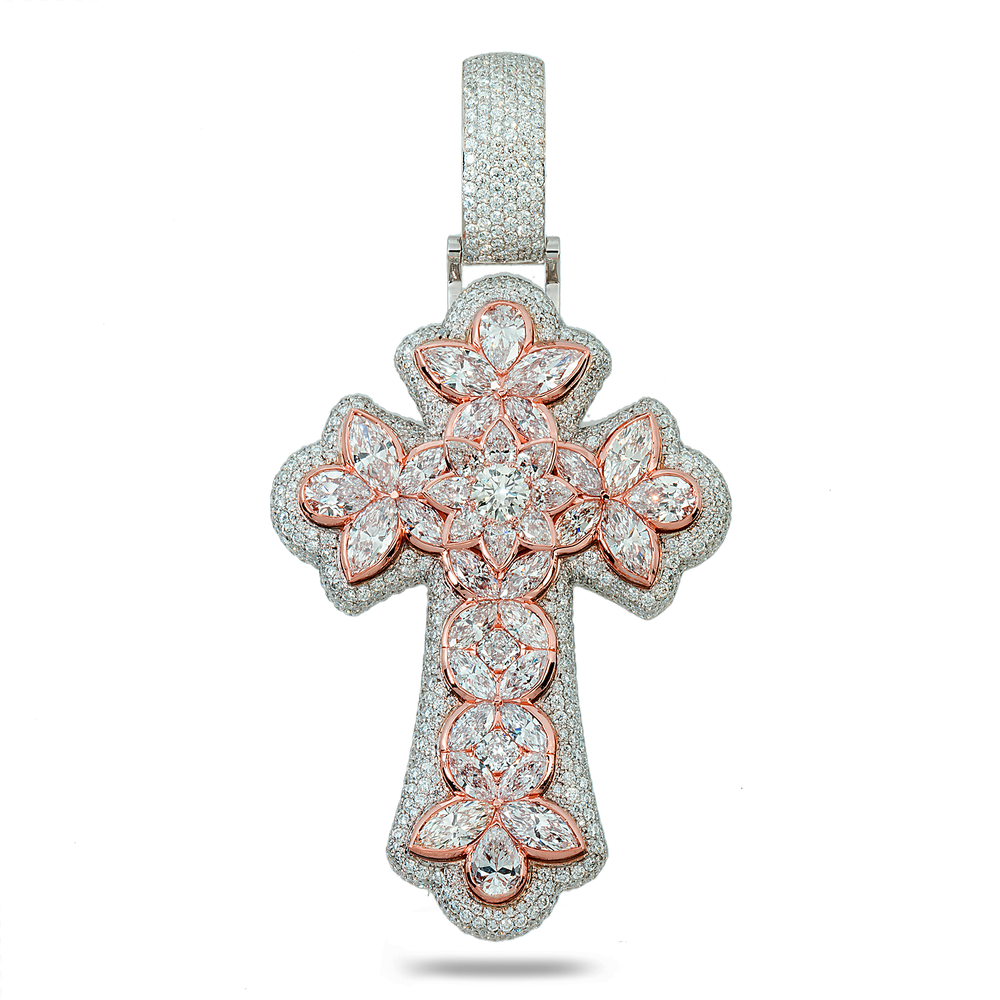 DIAMOND MARQUISE FLOWER CROSS - View 2