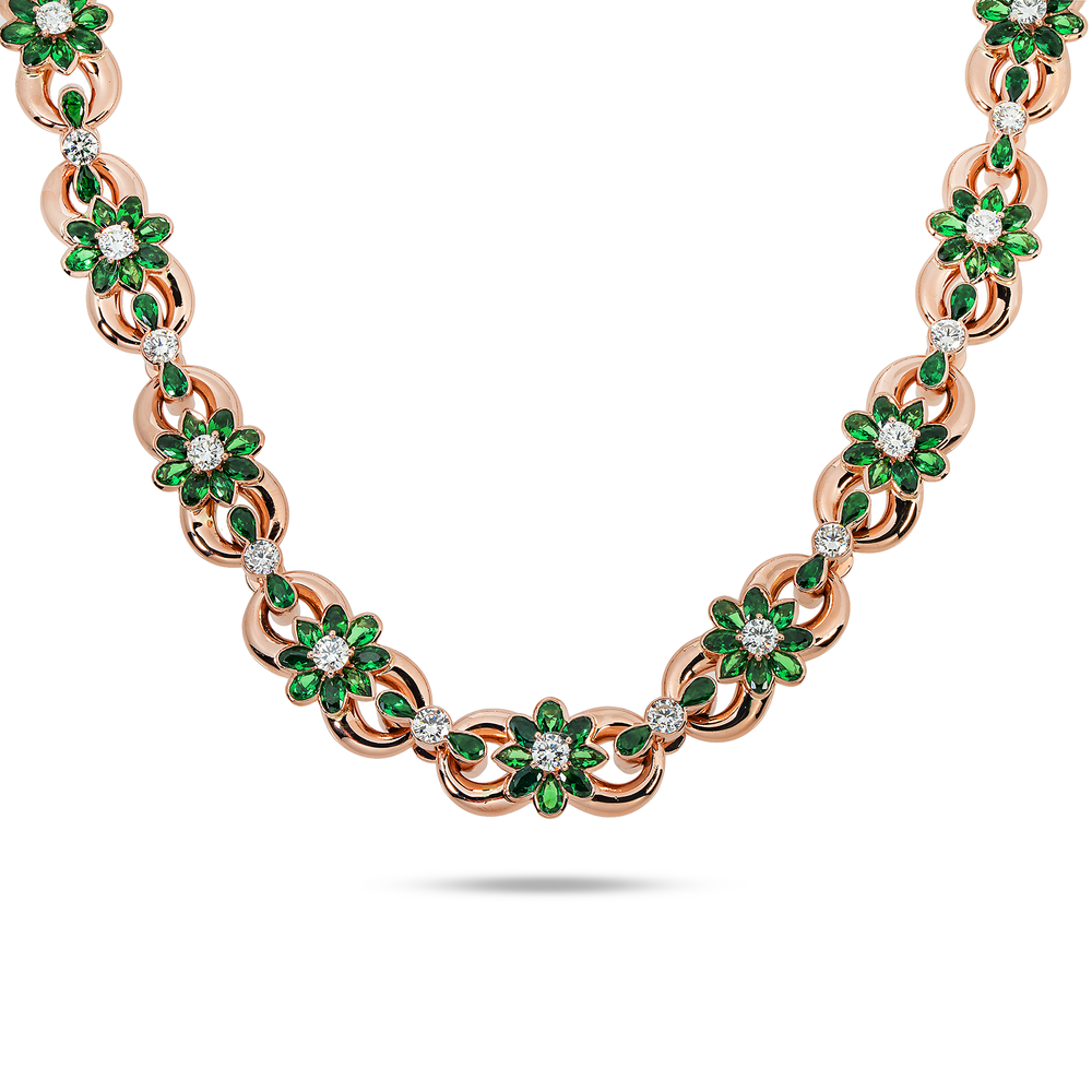 DIAMOND INFINITY FLOWER NECKLACE - View 2