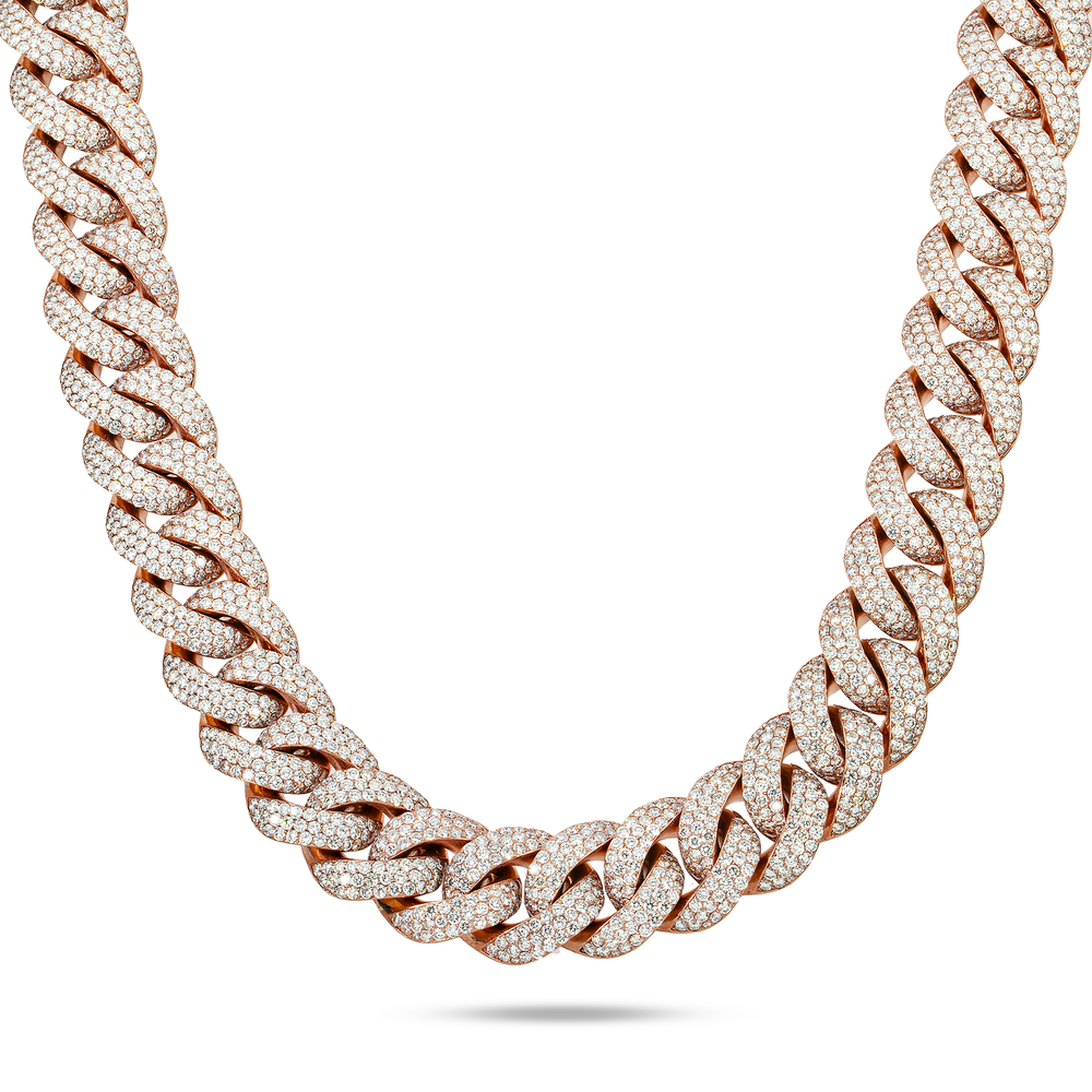 DIAMOND PAVE CUBAN NECKLACE - View 2