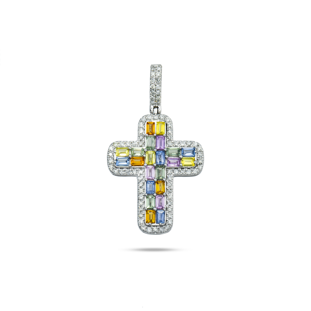 COLORED GEM STONE PENDANT - View 3