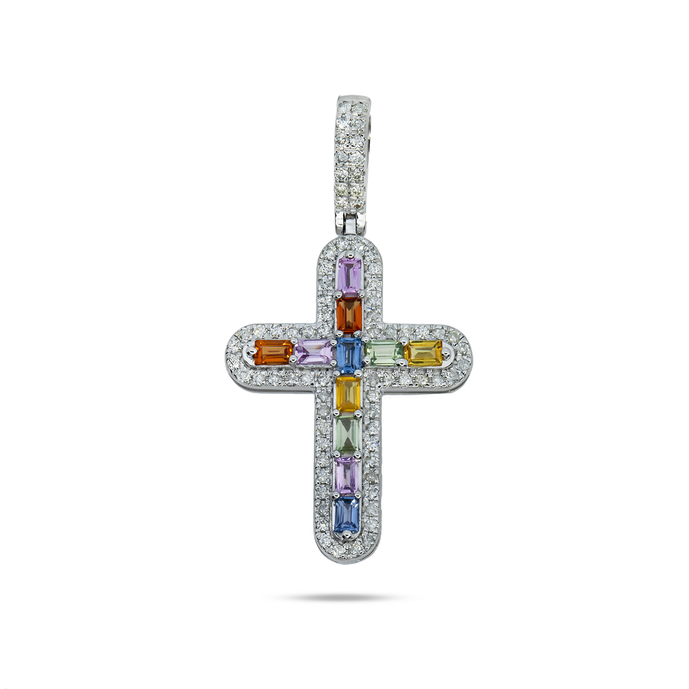 COLORED GEM STONE PENDANT - View 3