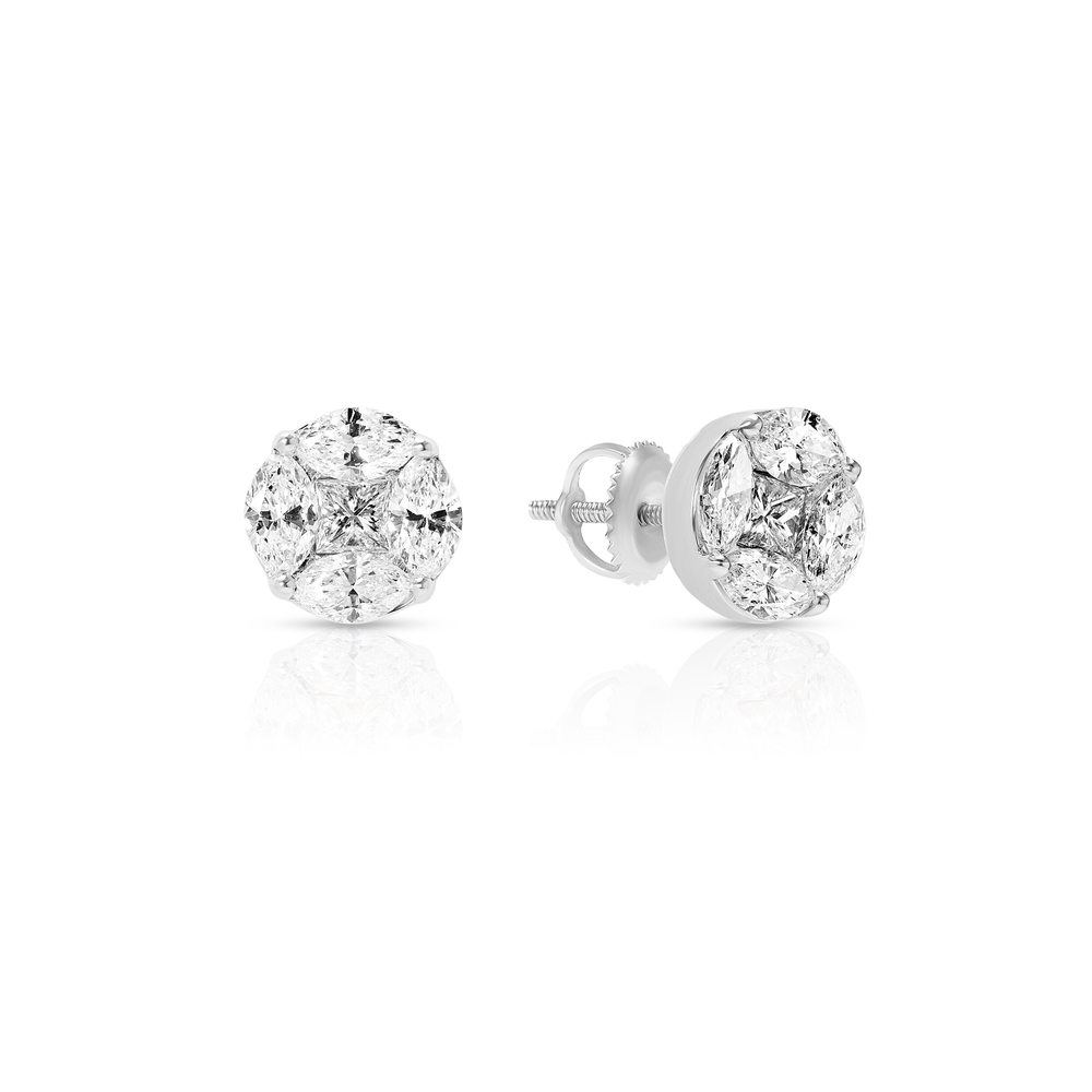 MARQUISE & PRINCESS CUT EARRINGS - View 2