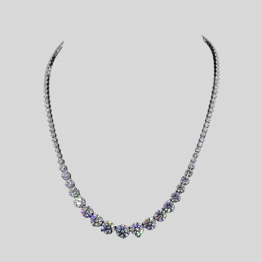 25 Carat Graduated Diamond Tennis Necklace