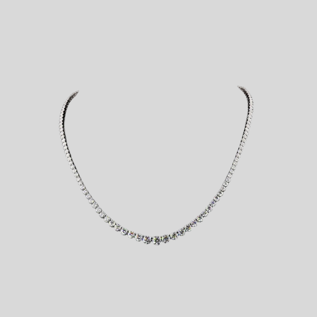 12 Carat Graduated Diamond Tennis Necklace