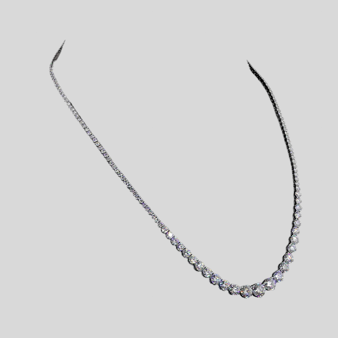 13 Carat Graduated Diamond Tennis Necklace