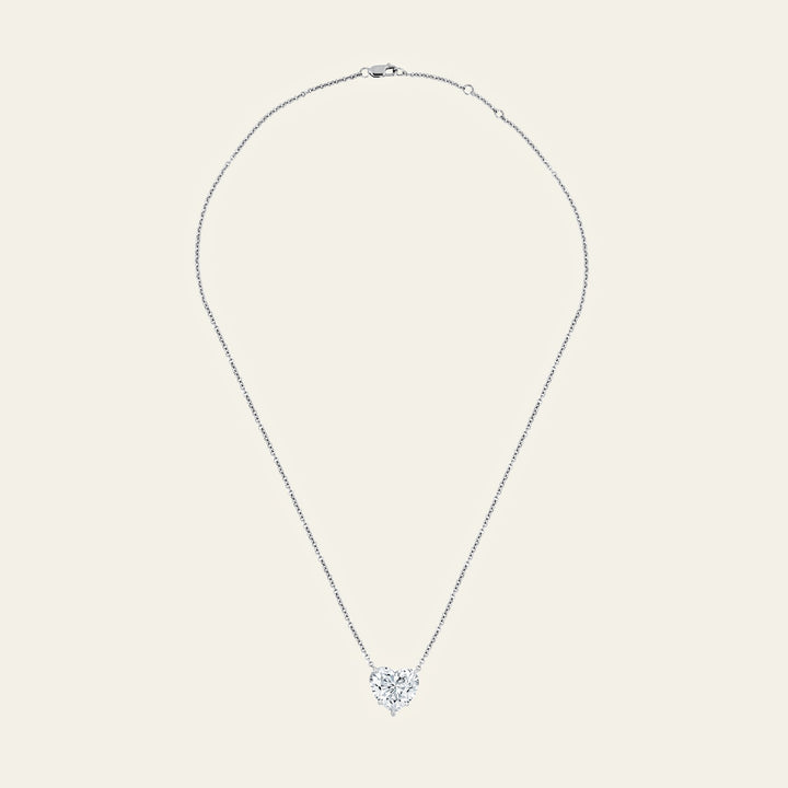 Custom Heart Shaped Diamond Necklace - View 2