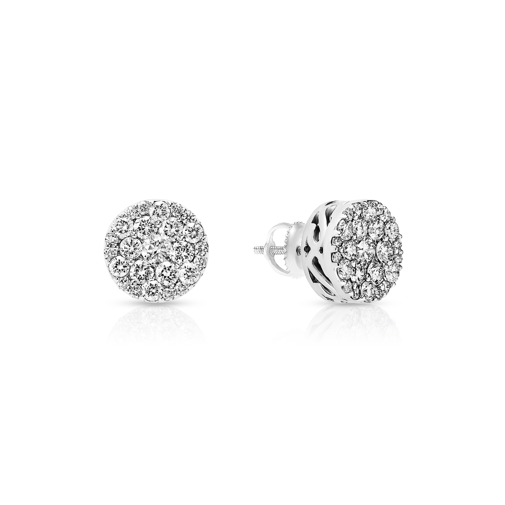 DIAMOND CLUSTER EARRINGS - View 2