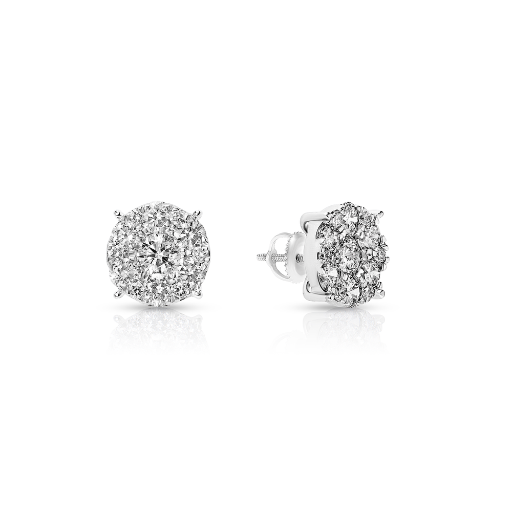 DIAMOND CLUSTER EARRINGS - View 2