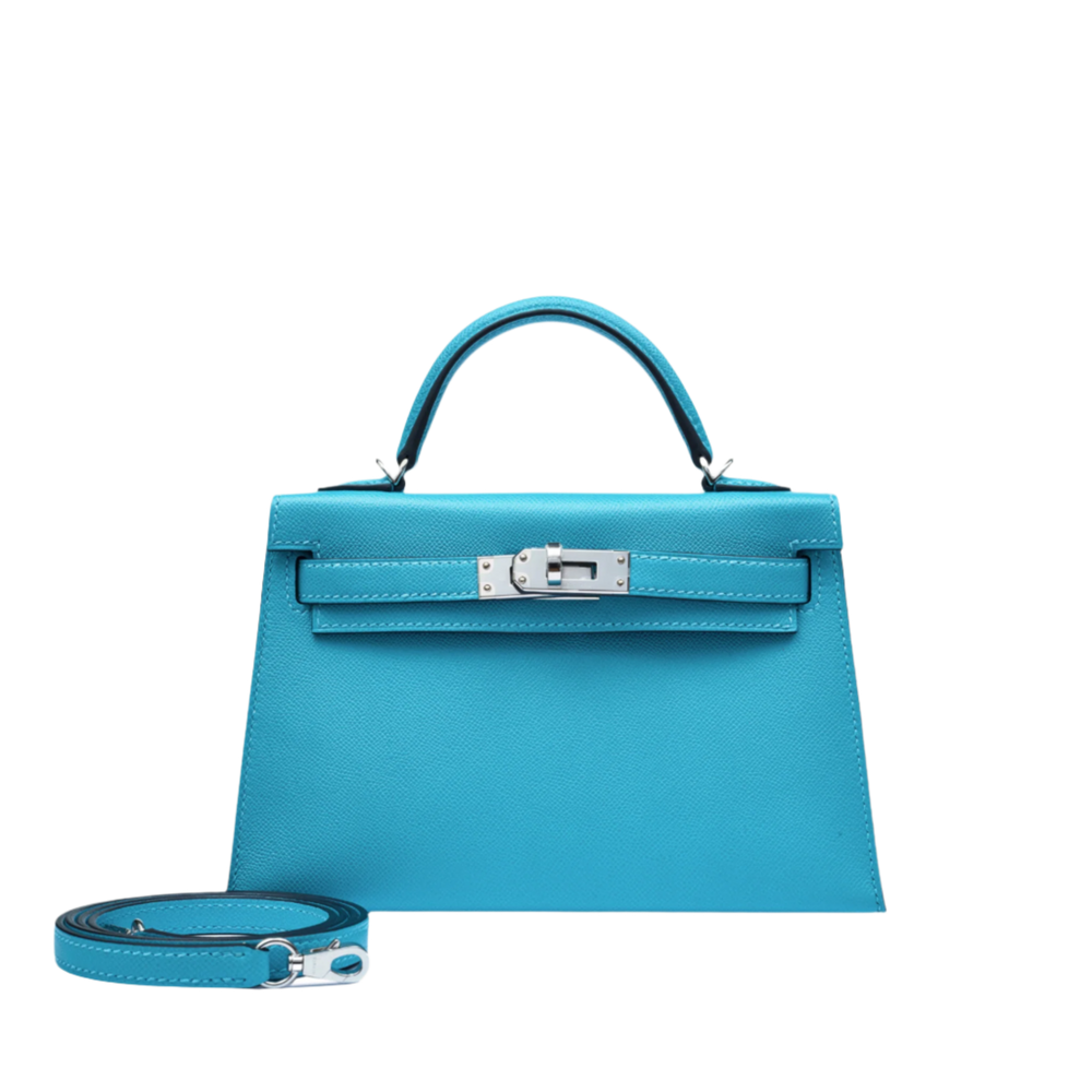 Hermès Kelly II Sellier Mini 20 Bleu Du Nord Veau Madame Palladium Hardware - View 6