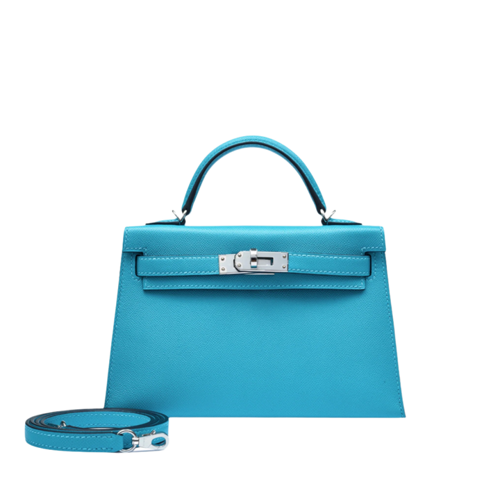 Hermès Kelly II Sellier Mini 20 Bleu Du Nord Veau Madame Palladium Hardware - View 6