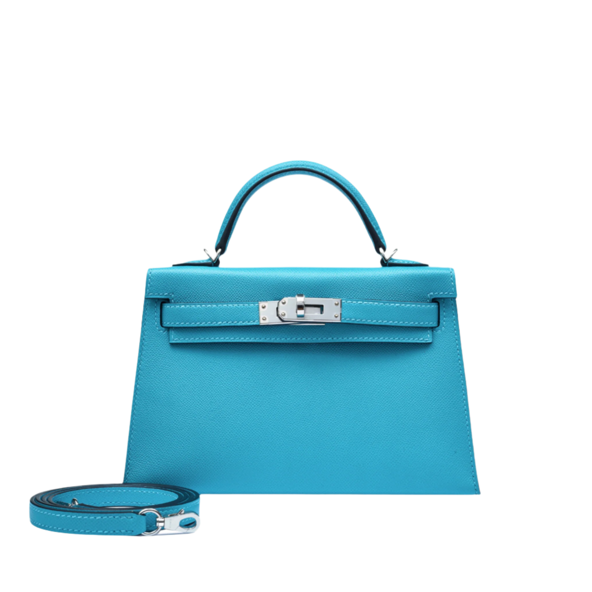 Hermès Kelly II Sellier Mini 20 Bleu Du Nord Veau Madame Palladium Hardware - View 6