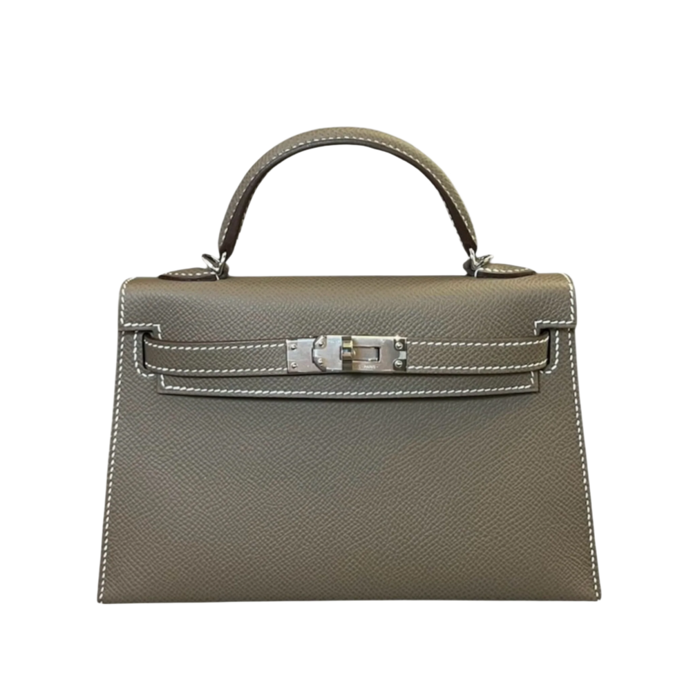 Hermès Kelly II Sellier Mini 20 Epsom Etoupe Palladium Hardware - View 5