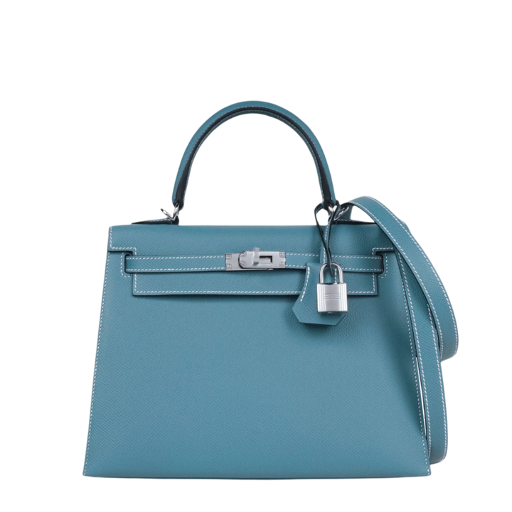 Hermès Kelly II Sellier 25 New Blue Jean Epsom Palladium Hardware