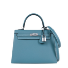 Hermès Kelly II Sellier 25 New Blue Jean Epsom Palladium Hardware