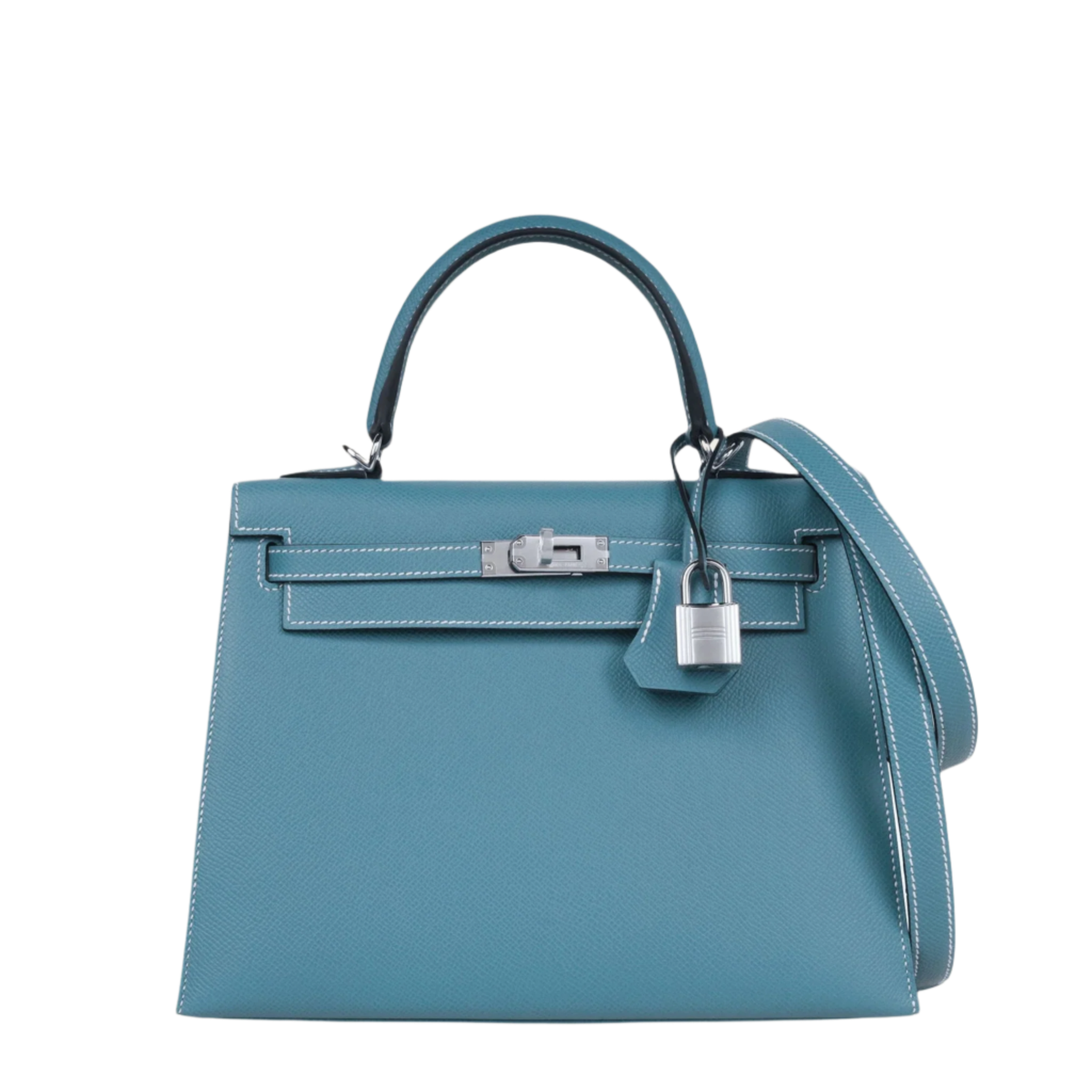 Hermès Kelly II Sellier 25 New Blue Jean Epsom Palladium Hardware