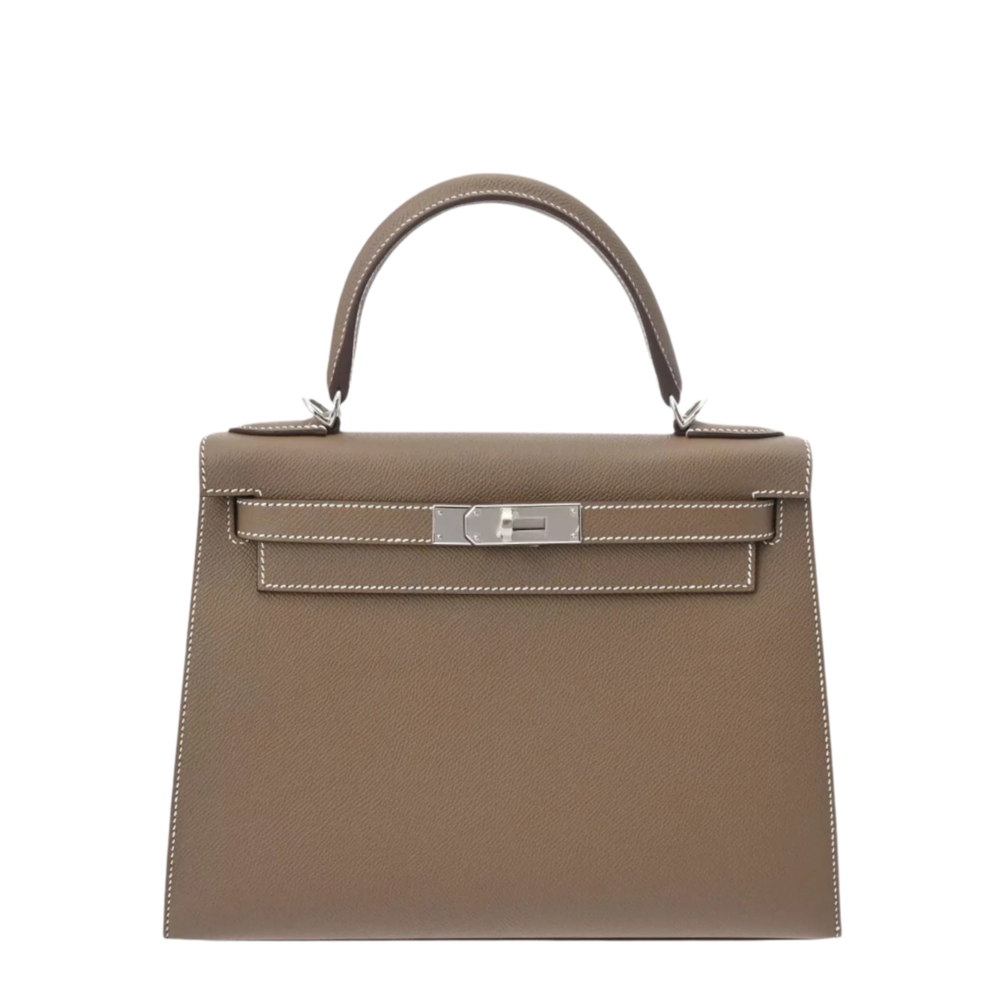Hermès Kelly II Sellier 28 Etoupe Epsom Palladium Hardware