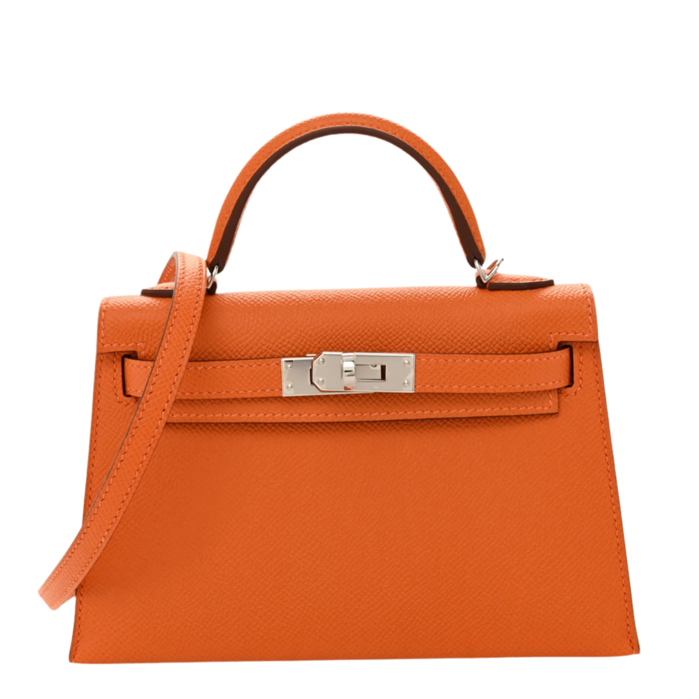 Hermès Kelly 20 Sellier Mini Epsom Calfskin Orange Palladium Hardware
