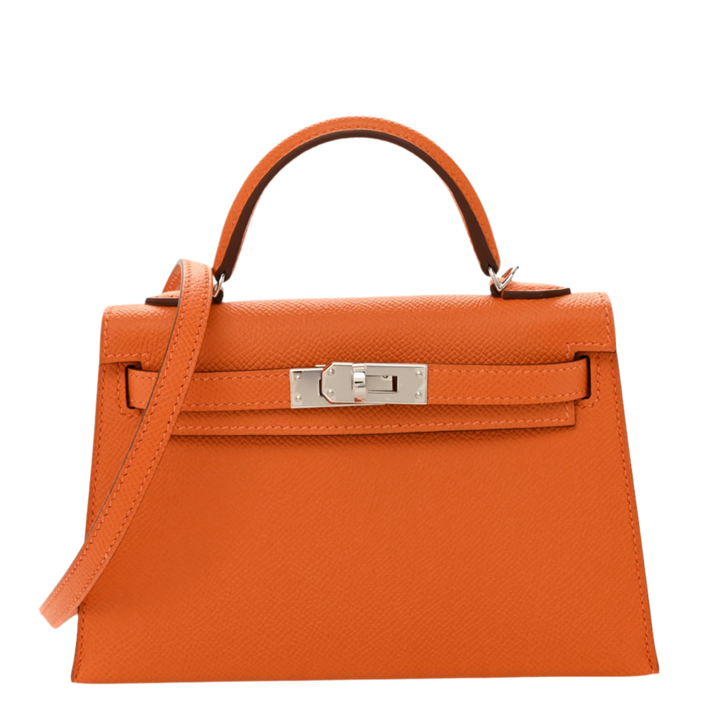 Hermès Kelly 20 Sellier Mini Epsom Calfskin Orange Palladium Hardware