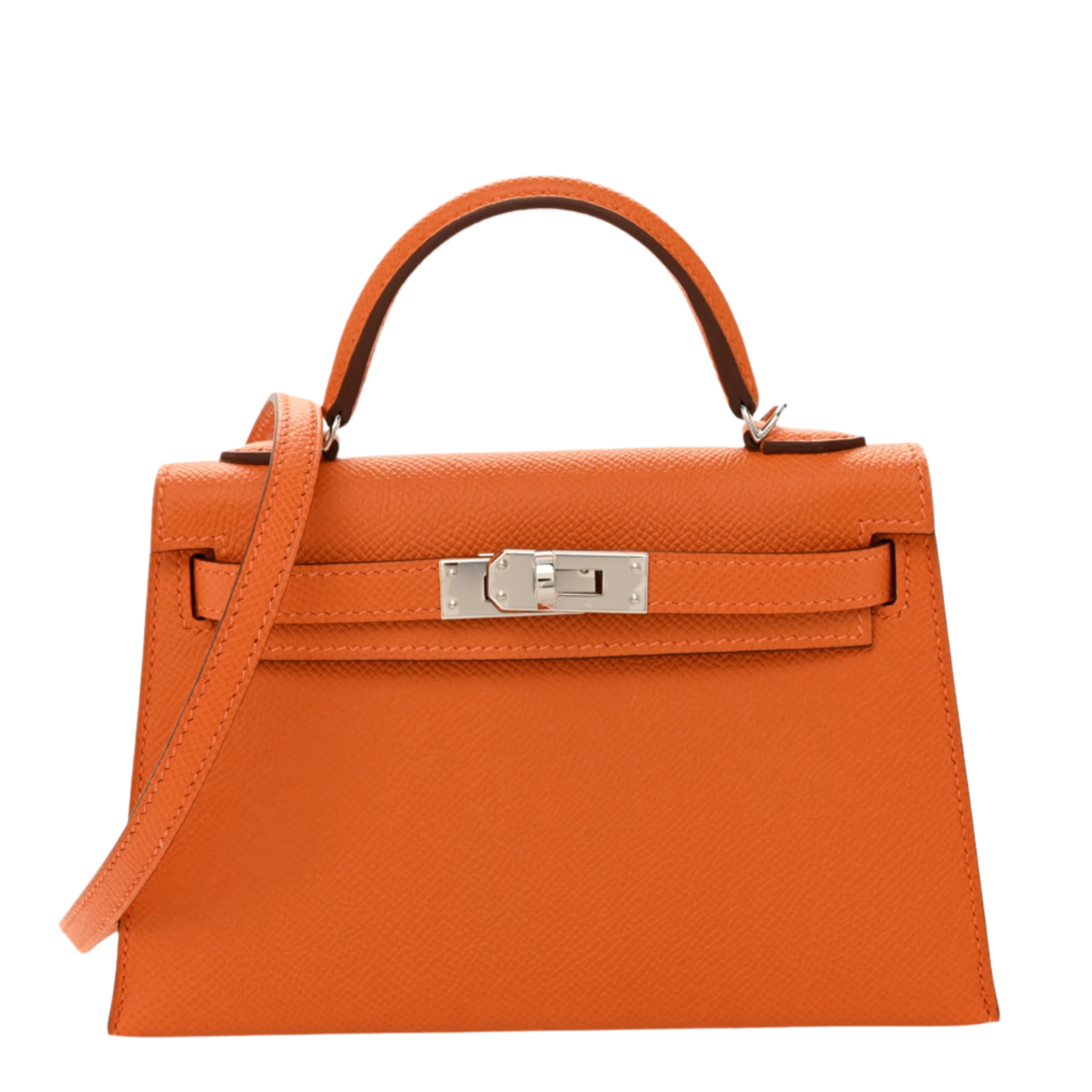 Hermès Kelly 20 Sellier Mini Epsom Calfskin Orange Palladium Hardware