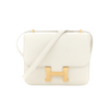 Hermès Constance III 18 Mini Miroir Veau Swift Blanco Herrajes Dorados