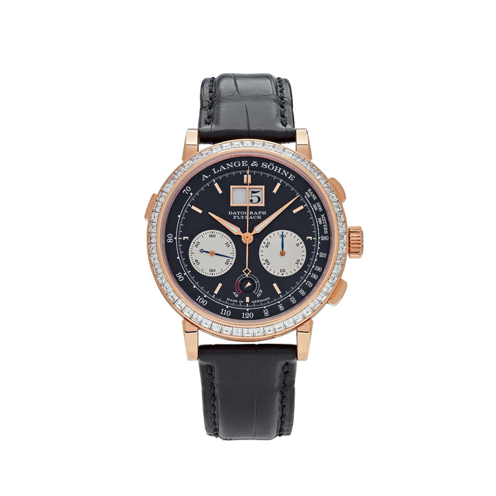 A. Lange & Söhne Datograph Flyback 405.831 Rose Gold Baguette Bezel Black Dial Limited Edition - View 4