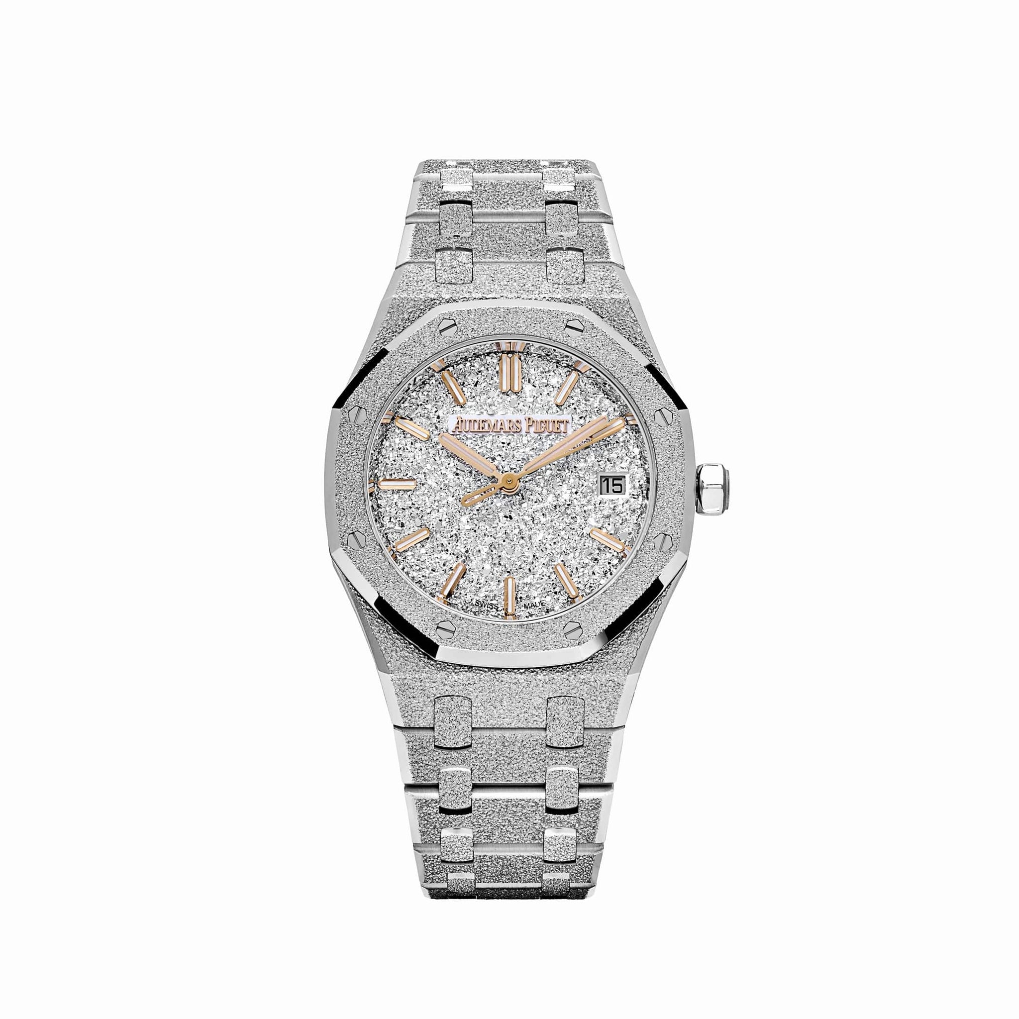 Audemars Piguet Royal Oak 77450BC.GG.1361BC.01 Frosted White Gold Crystal Sand Dial (2025) - View 8
