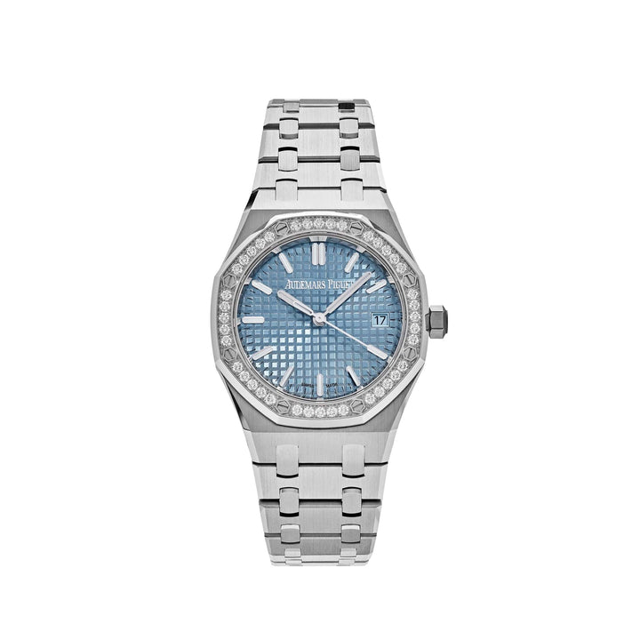 Audemars Piguet Royal Oak 77451ST.ZZ.1361ST.01 'Ladies' Selfwinding '50th Anniversary' Stainless Steel Light Blue Dial Diamond Bezel (2023) - View 2
