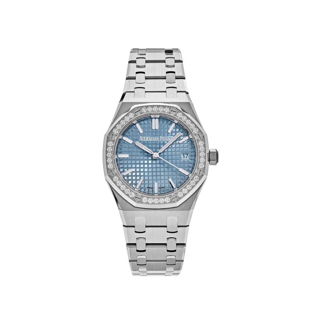 Audemars Piguet Royal Oak 77451ST.ZZ.1361ST.01 'Ladies' Selfwinding '50th Anniversary' Stainless Steel Light Blue Dial Diamond Bezel (2023) - View 2