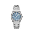 Audemars Piguet Royal Oak 77451ST.ZZ.1361ST.03 'Ladies' Selfwinding Stainless Steel Blue Dial Diamond Bezel (2024) - View 3
