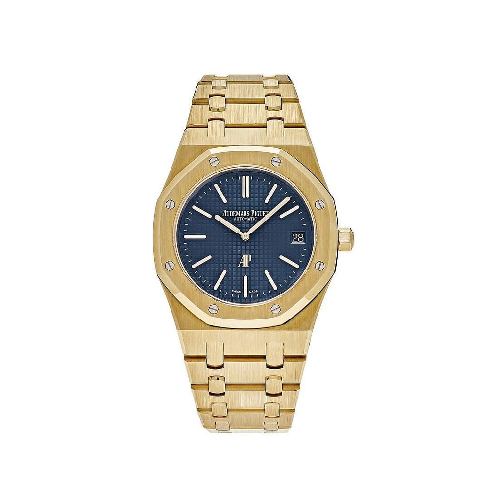 Audemars Piguet Royal Oak 15202BA.OO.1240BA.01 'Jumbo' Extra Thin Yellow Gold Blue Dial (2021) - View 4